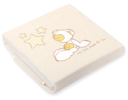 Polar fleece blanket for babies - Carlo- Teddy Bear with Stars creme