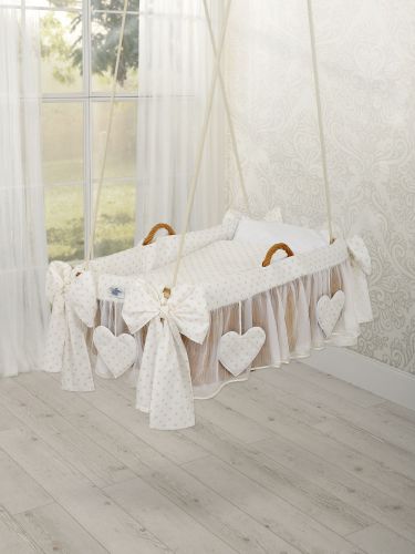 Moses Basket Hanging crib - Gold stars