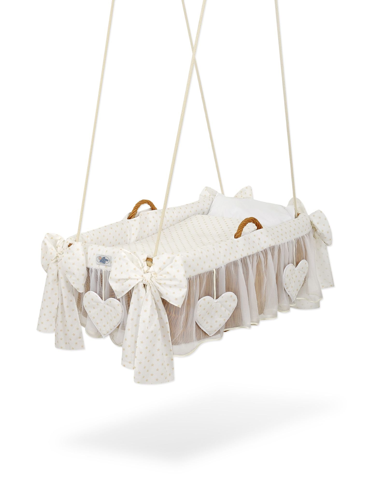 Moses Basket Hanging crib - Gold stars