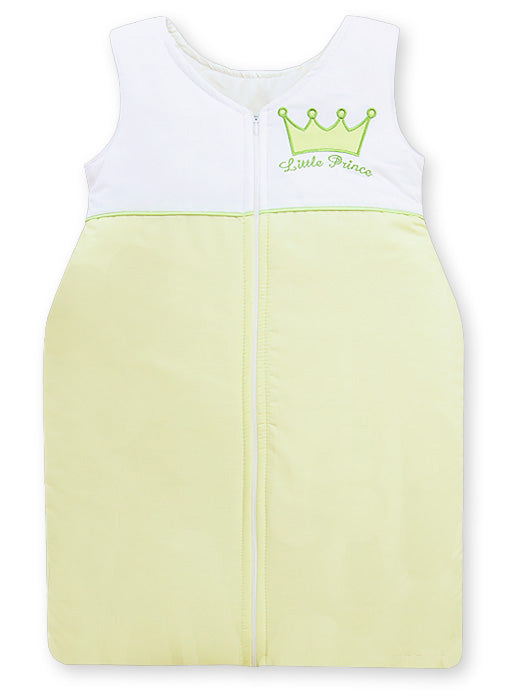 Cotton sleeping bag for children, size M, 6-12 months, TOG 2.5, all-season, Little Prince green