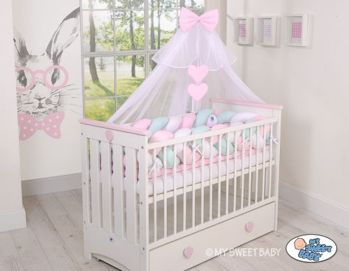 Knot bumper XXL- white-pink-mint