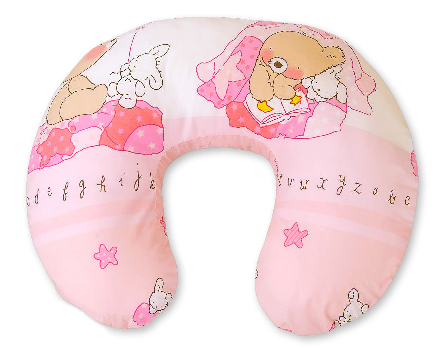 Breastfeeding Pillow Nursing Croissant Pillow, removable, Hands-Free- Teddy bear with balloon