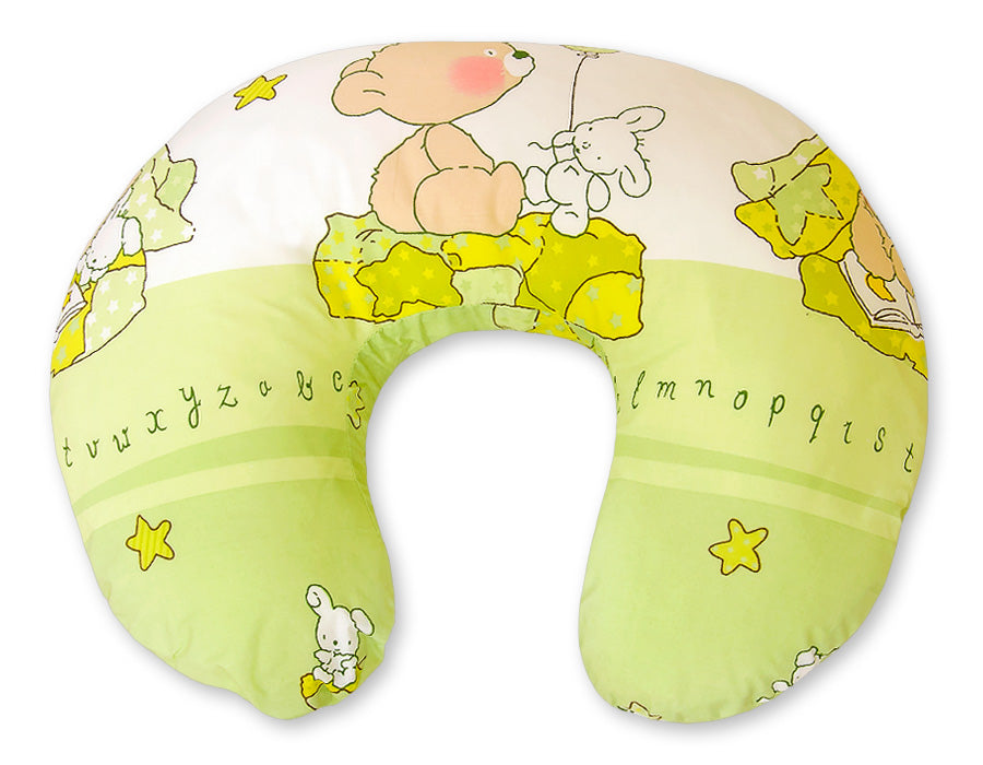 Breastfeeding Pillow Nursing Croissant Pillow, removable, Hands-Free Feeding-Teddy bear with balloon