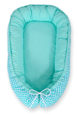 Baby nest double-sided Premium Cocoon for infants BOBONO- Mint rosette