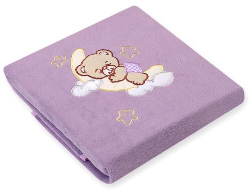 Polar fleece blanket for babies - Good night lilac