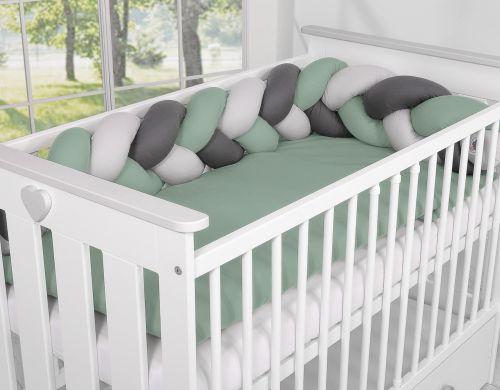 Knot bumper- pastel green - gray - anthracite