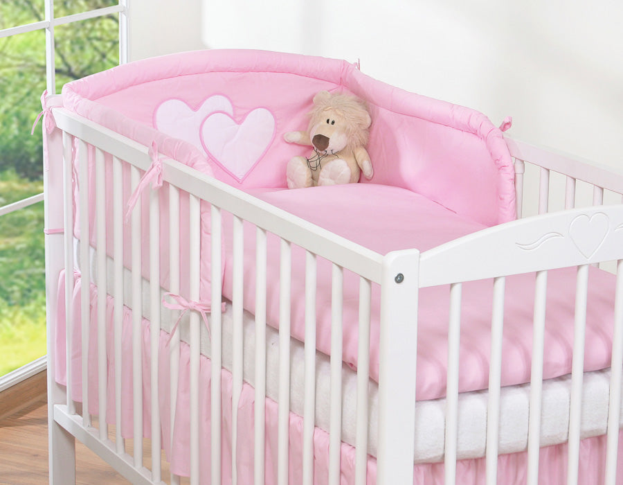 Bedding set 3-pcs 120x90 - Hanging Hearts pink