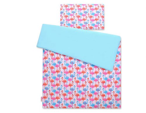 Baby cotton bedding set 2-pcs 120x90 - flamingos