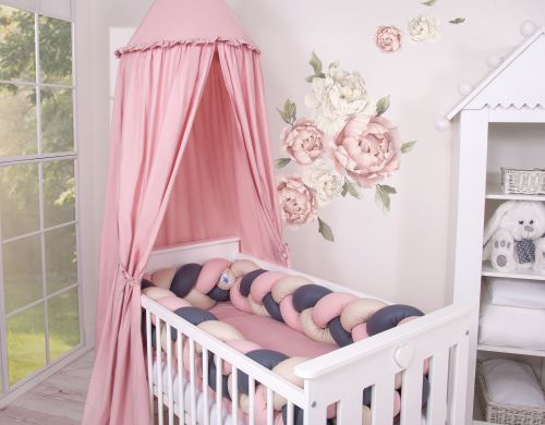 Wooden baby cot 120x60cm Lorenzo III white, with teething rail