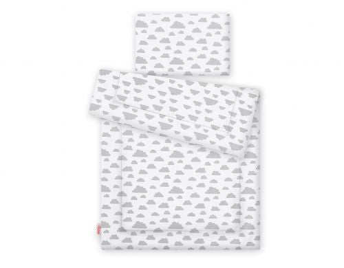 Bedding set 2-pcs with filling - clouds gray
