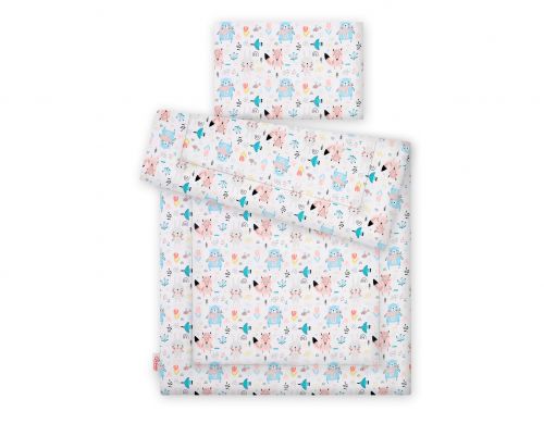 Bedding set 2-pcs with filling 135x100 cm - blue teddy bears