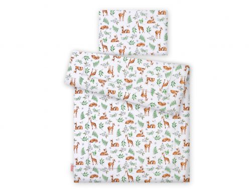 Bedding set 2-pcs with filling 135x100 cm - white deer