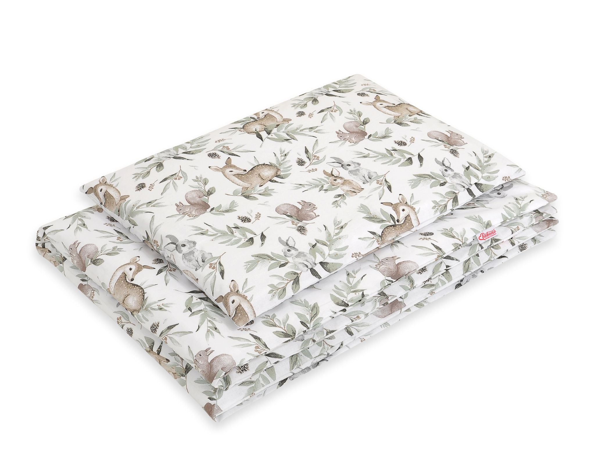 Baby cotton bedding set 2-pcs 120x90 cm- woodland olive