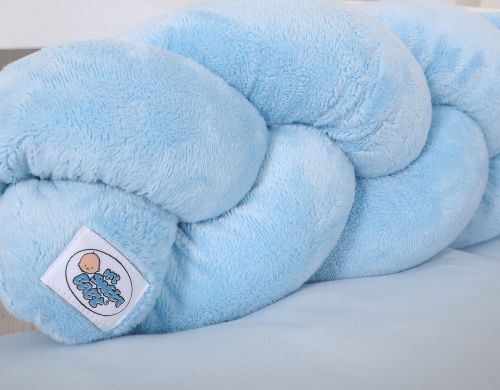 Knot bumper minky 180cm - blue