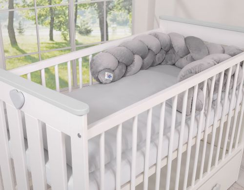 Knot bumper minky 180cm- gray