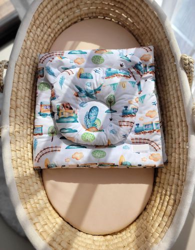 Duvet with pillow Teddy - 2pcs set - turquoise train