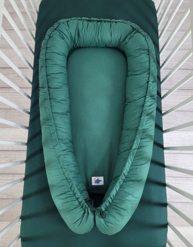 Baby nest double-sided Premium Cocoon for infants MY SWEET BABY- bottle green