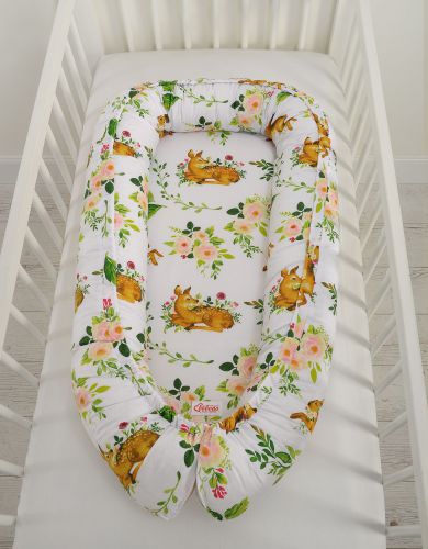 Baby nest double-sided Premium Cocoon for infants BOBONO - in the forest