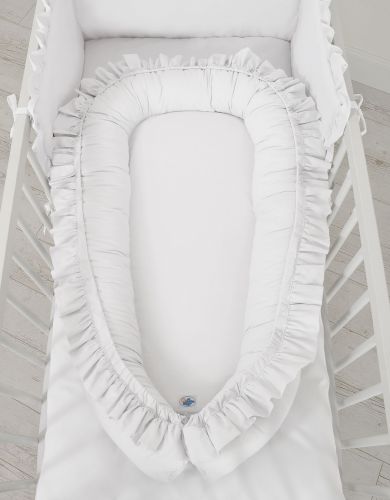 Baby nest Premium Cocoon for infants with a ruffle MY SWEET BABY- white