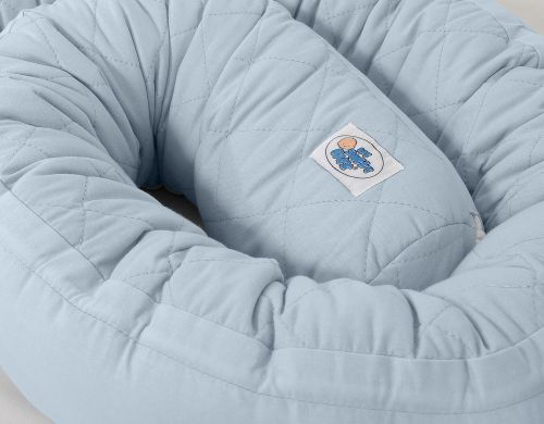 2-in-1 - Baby nest quilted - snake pillow bumper - blue