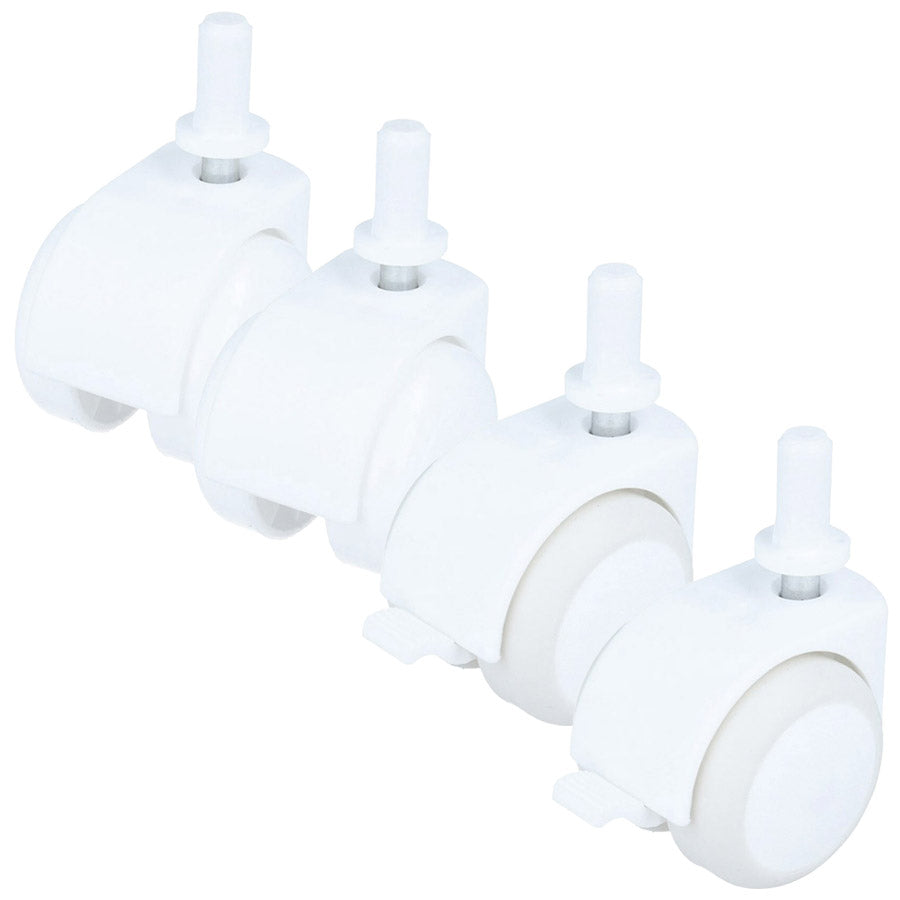 Baby cot castors - set white 4 pcs