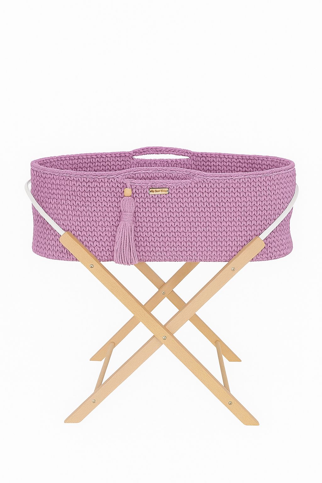 Moses basket BOHO Handmade with stand - lavender