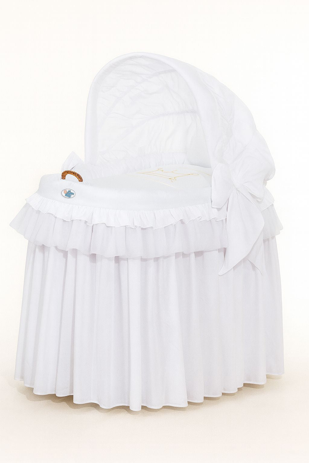 Moses Basket/Wicker crib with hood - Little Princess white