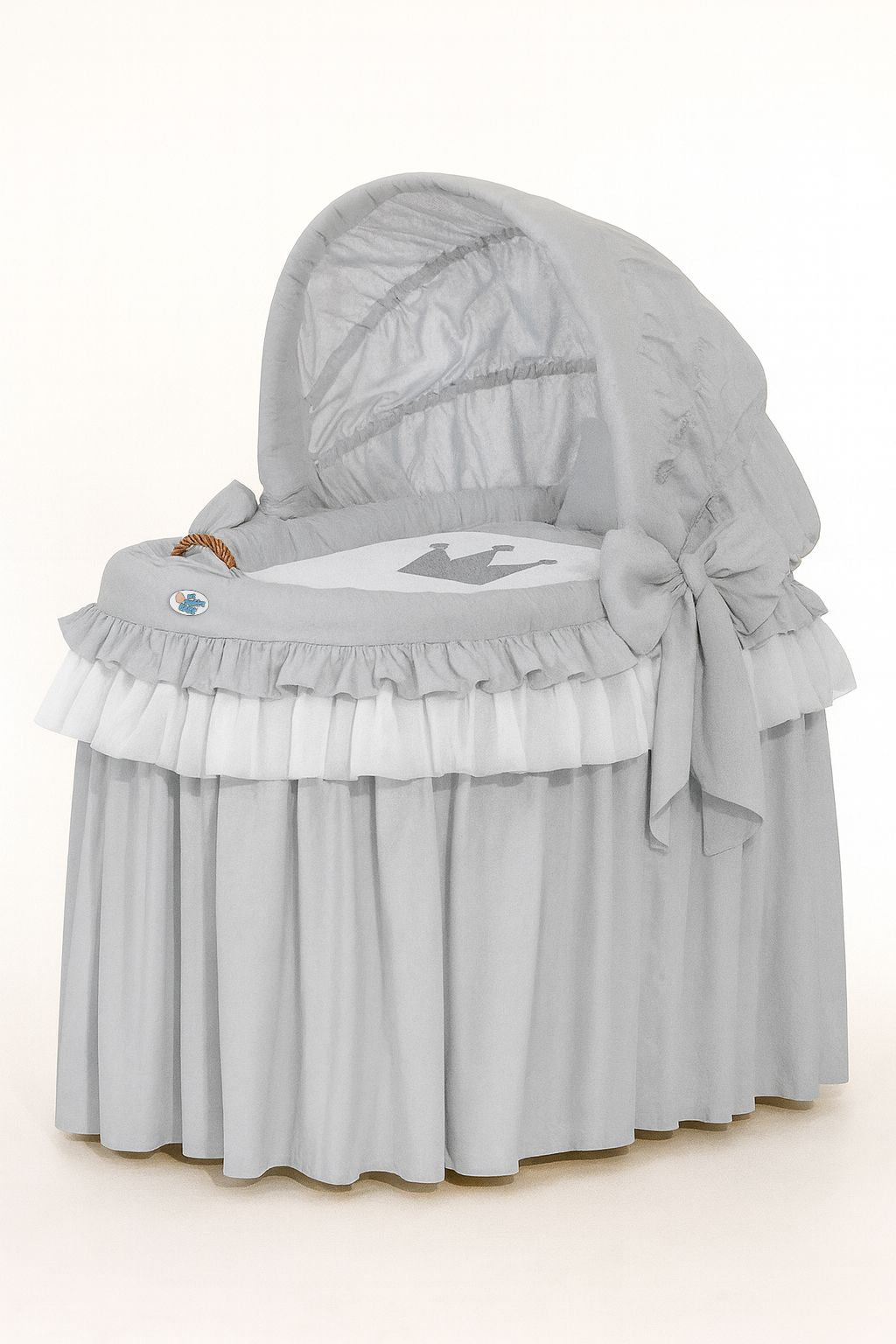Moses Basket/Wicker hood crib- Little Princess gray