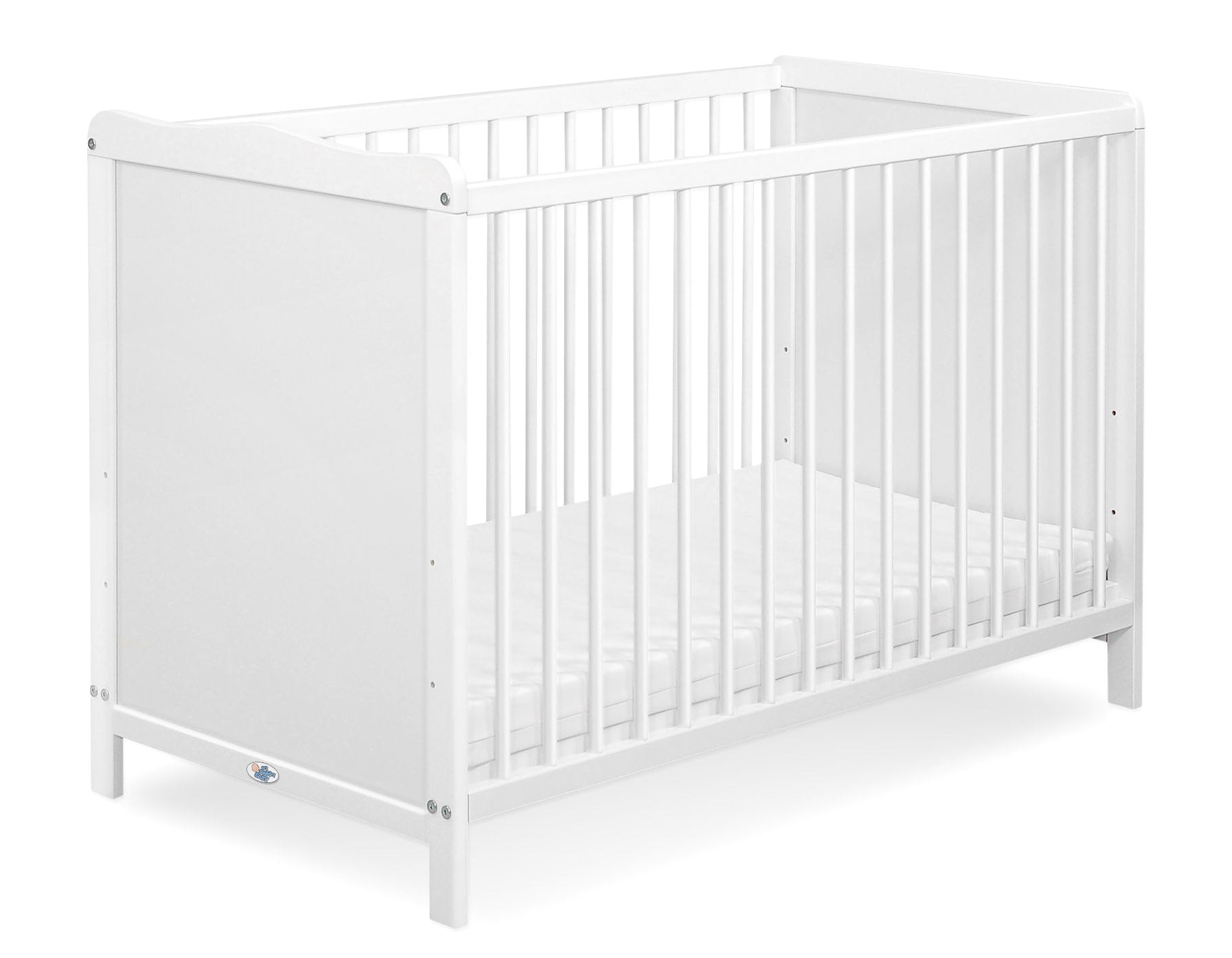 Wooden white baby cot 120x60cm Matteo