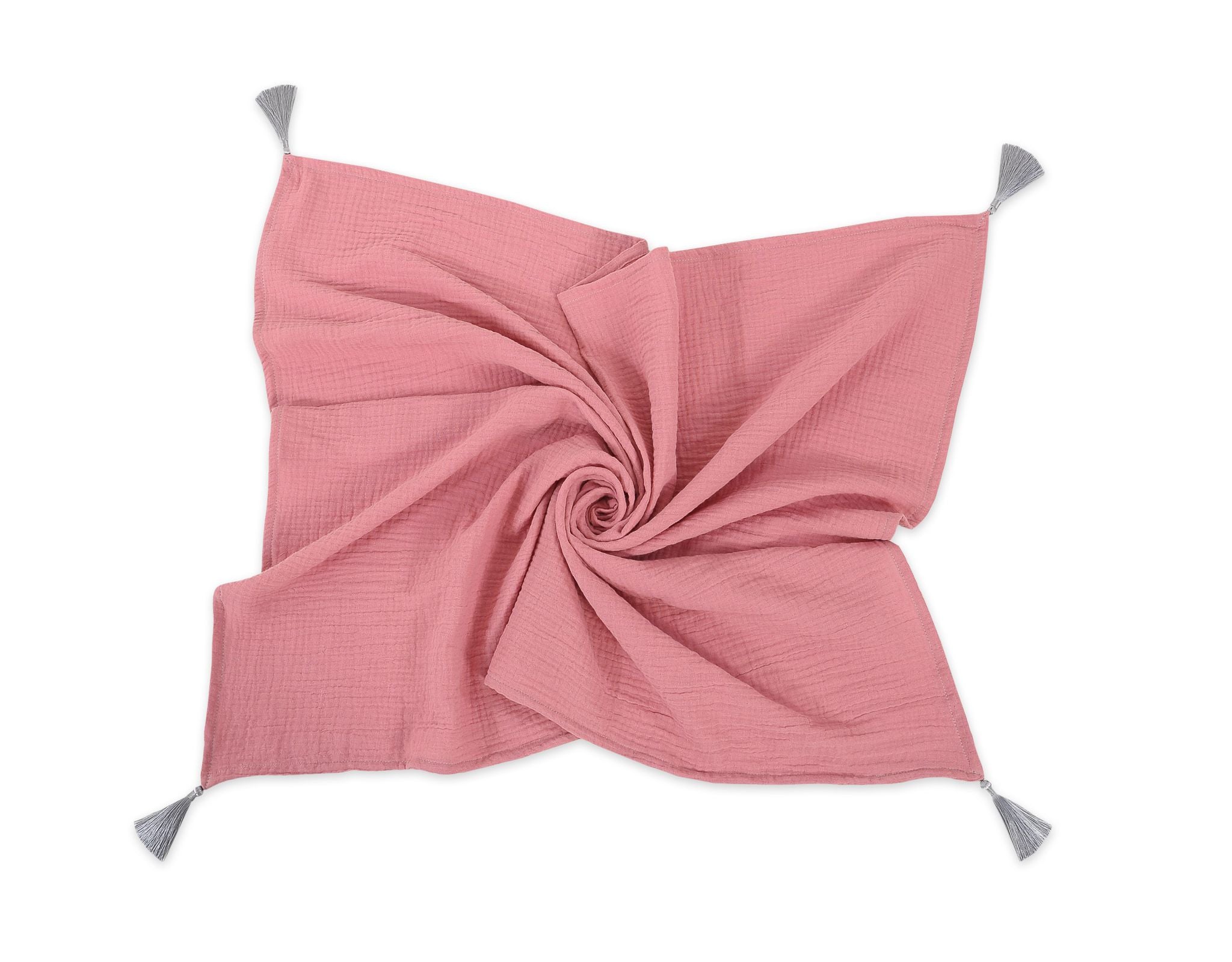 Muslin blanket for kids with tassels - pastel violet