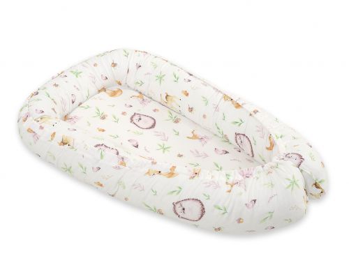Baby nest double-sided Premium Cocoon for infants BOBONO- forest softness