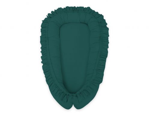 Baby nest Premium Cocoon for infants with a ruffle MY SWEET BABY- bottle green