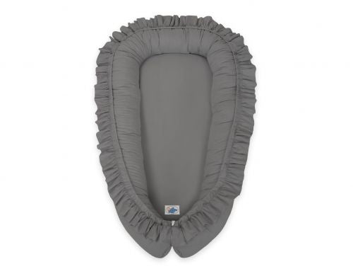 Baby nest Premium Cocoon for infants with a ruffle MY SWEET BABY- anthracite