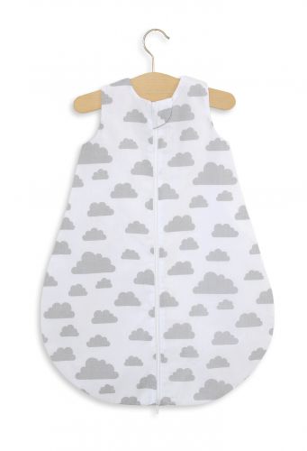 Cotton baby sleeping bag S 0-6 months for summer TOG 1.0 - grey clouds