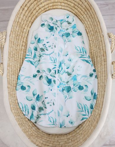 Cotton baby sleeping bag S 0-6 months for summer TOG 1.0 - eucaliptus mint