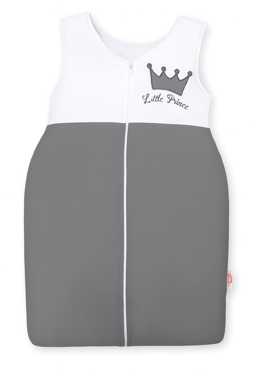 Cotton sleeping bag for children, size M, 6-12 months, TOG 2.5, all-season, Little Prince anthracite