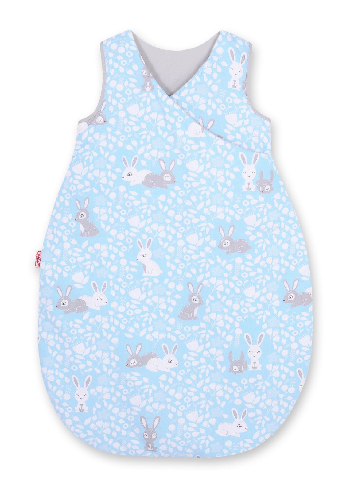 Cotton sleeping bag for children, size M, 3-12 months, TOG 2.5, all-season - blue rabbits