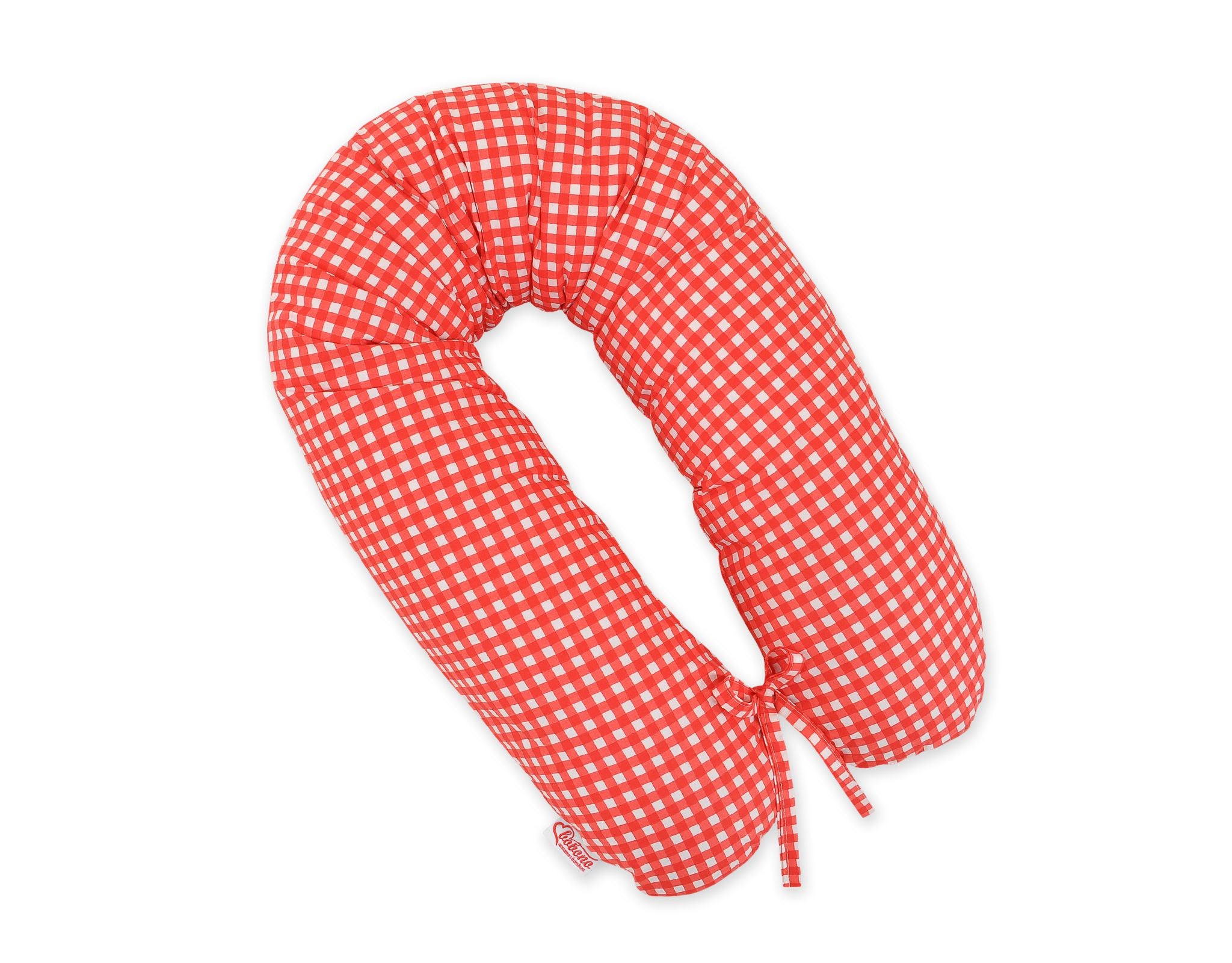 Pregnancy pillow- Longer, removable pillowcase - red checkered