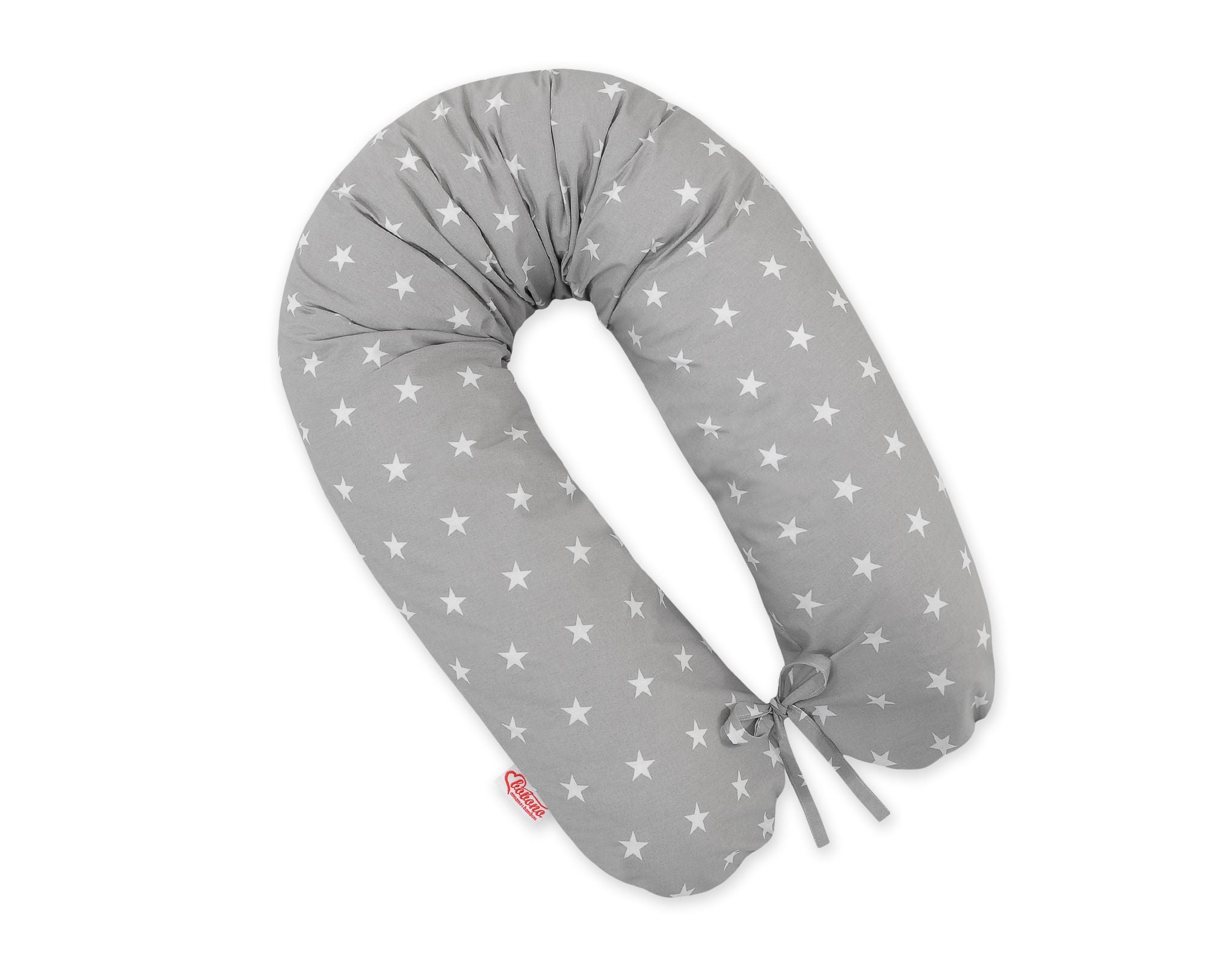 Pregnancy pillow- Longer, removable pillowcase - Stars on grey