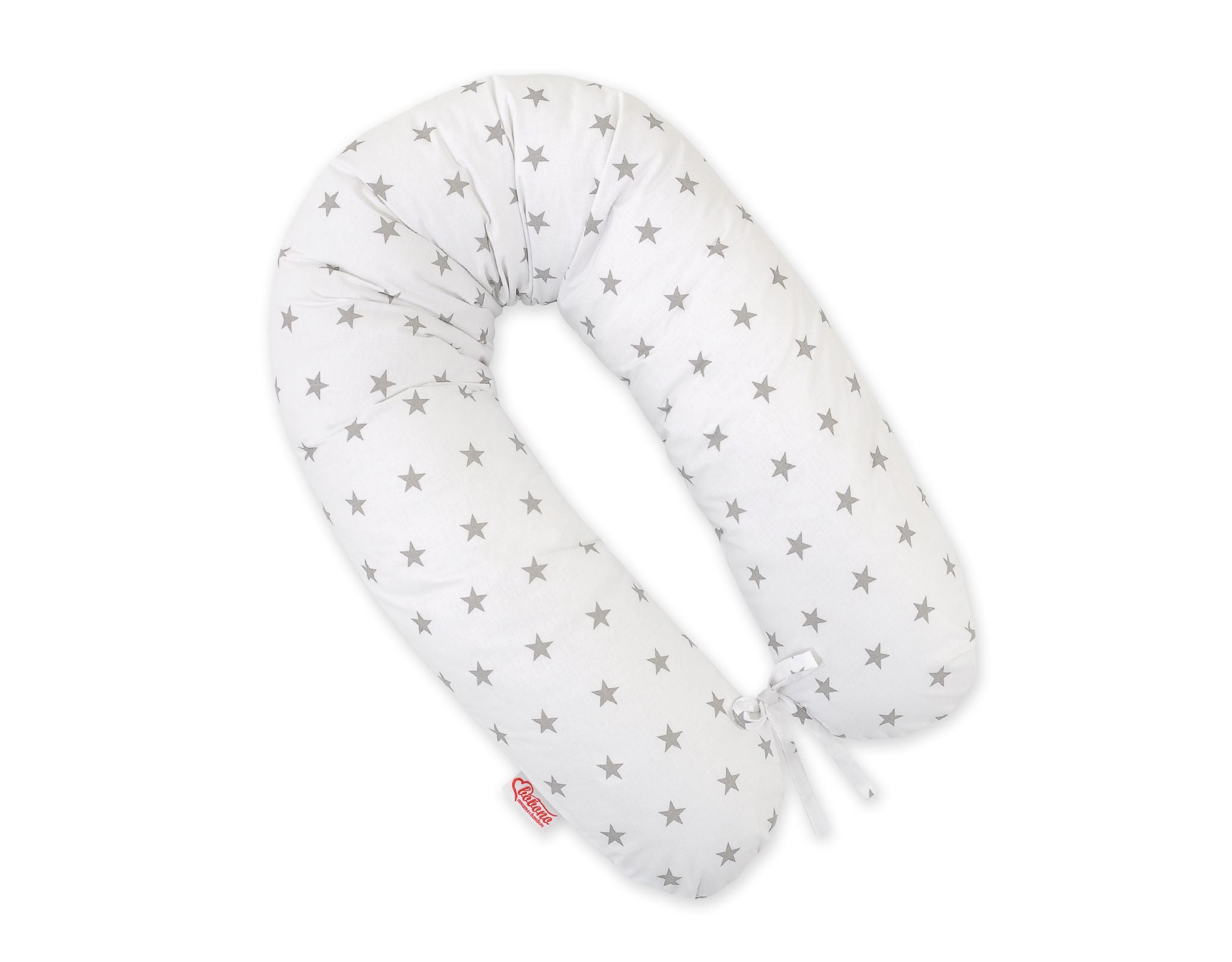 Pregnancy pillow- Longer, removable pillowcase - Grey stars