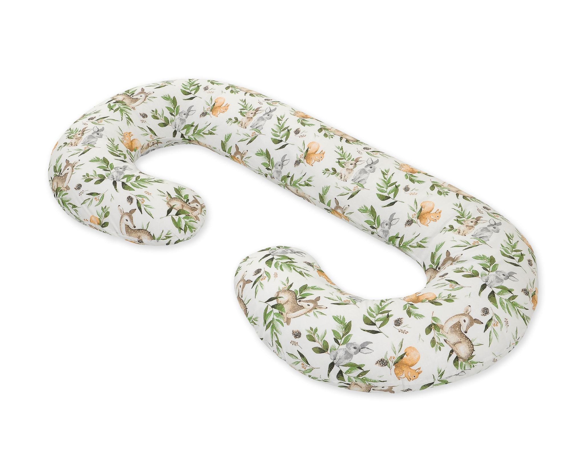 Maternity Support Pillow C, removable pillowcase - Woodland green