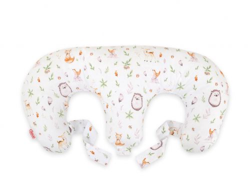Twin nursing pillow, Breastfeeding Croissant Pillow, removable, Hands-Free Feeding- forest softness