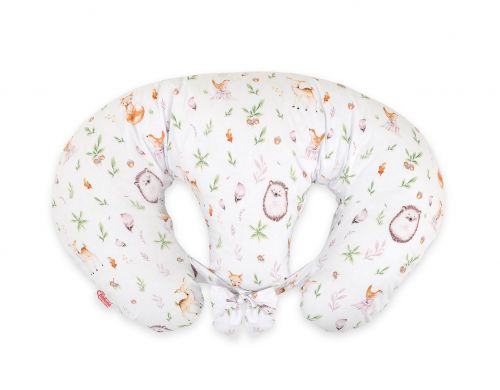 Twin nursing pillow, Breastfeeding Croissant Pillow, removable, Hands-Free Feeding- forest softness