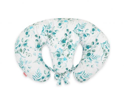 Twin nursing pillow, Breastfeeding Croissant Pillow, removable, Hands-Free Feeding- eucaliptus mint