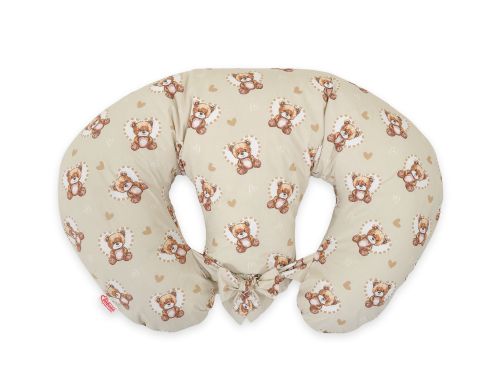 Twin nursing pillow, Breastfeeding Croissant Pillow, removable, Hands-Free Feeding- teddy love