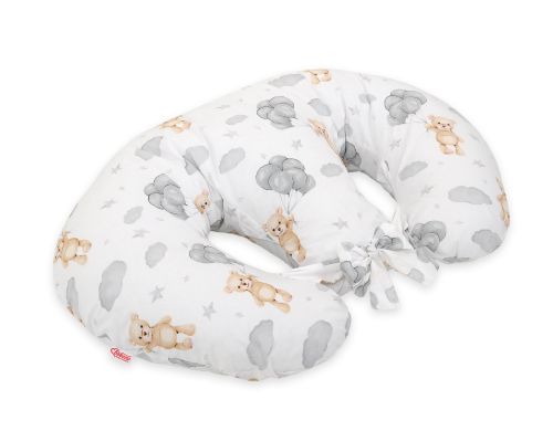 Twin nursing pillow, Breastfeeding Croissant Pillow, removable, Hands-Free Feeding- teddy bear