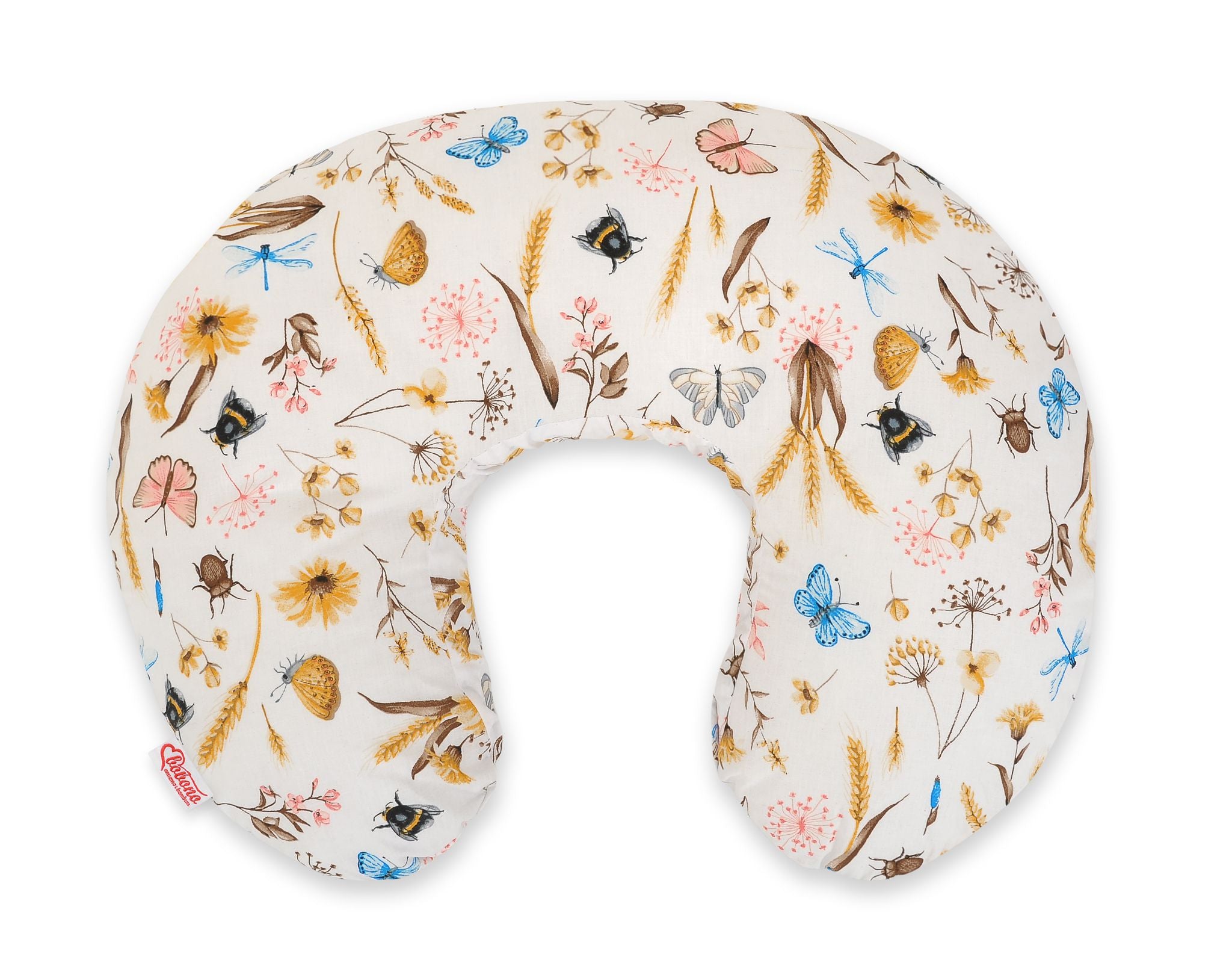 Breastfeeding Pillow Nursing Croissant Pillow, removable, Hands-Free Feeding- Summer meadow