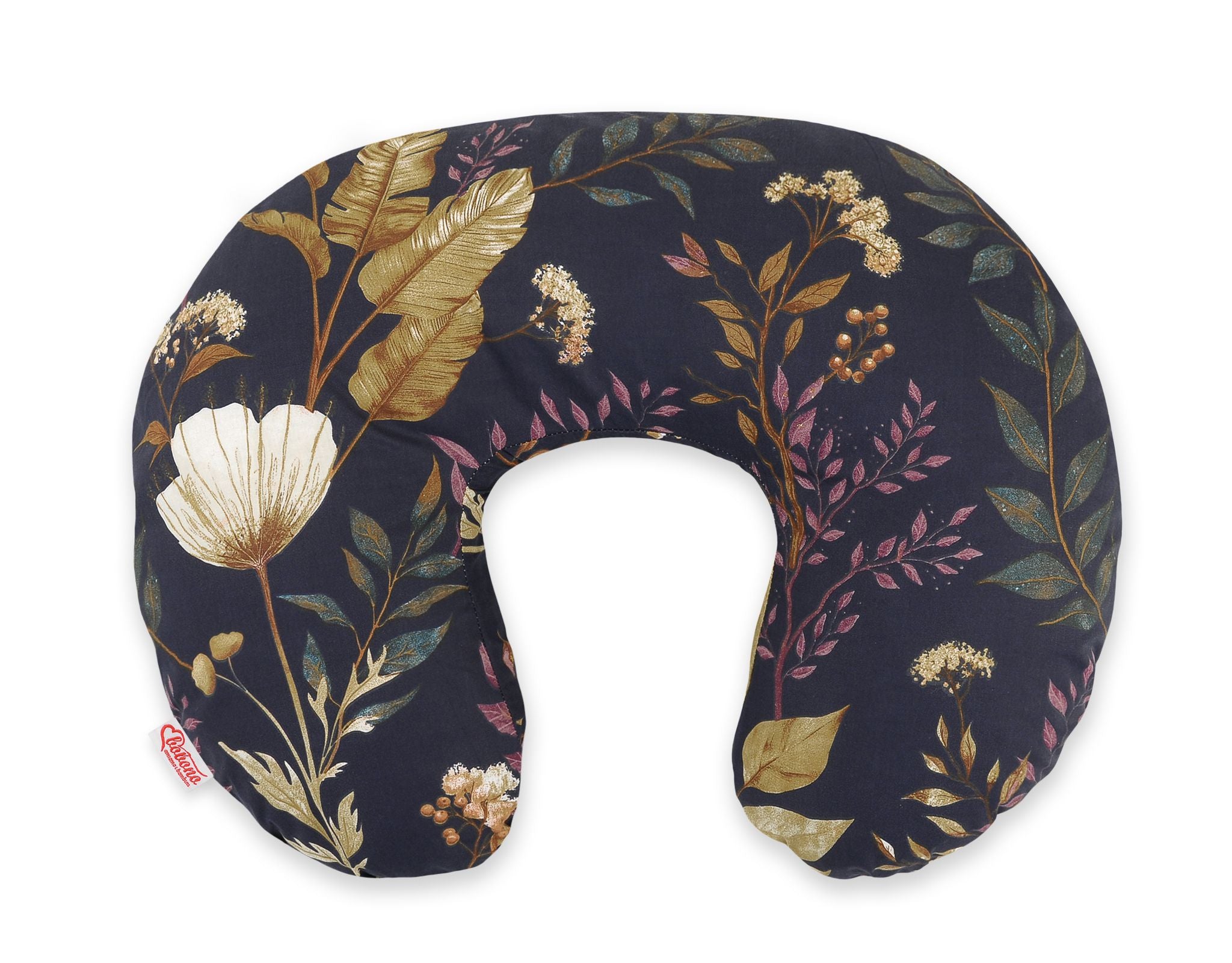 Breastfeeding Pillow Nursing Croissant Pillow, removable, Hands-Free Feeding- Floristic