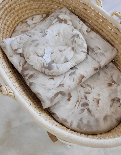 Duvet with pillow Teddy - 2pcs set - Peonies beige