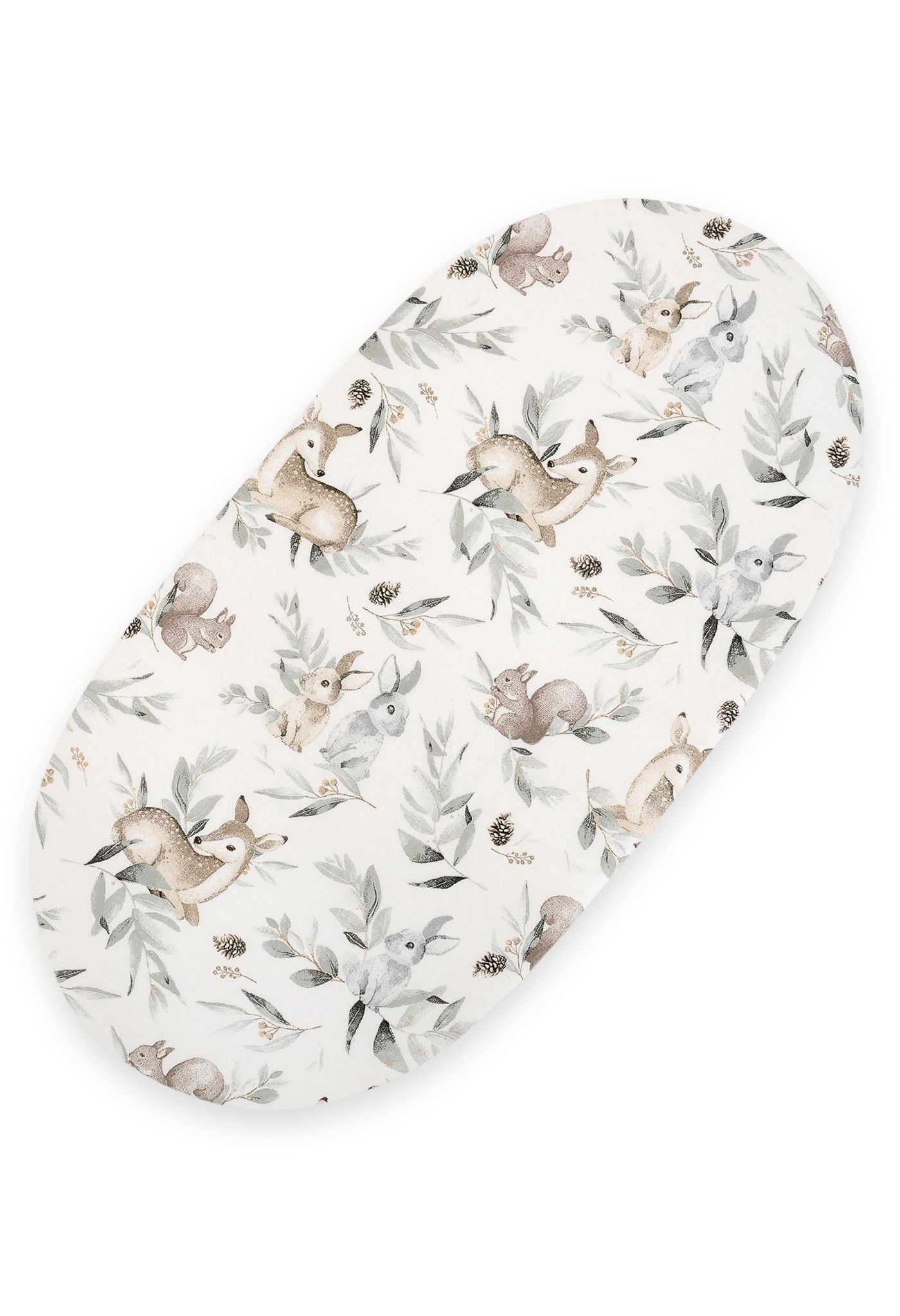 Sheet made of cotton for moses basket mattress 75x35 cm - Woodland olive